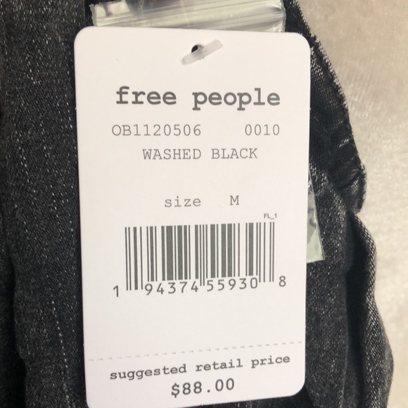 Free People black Marina denim top Medium NWT - Picture 10 of 12